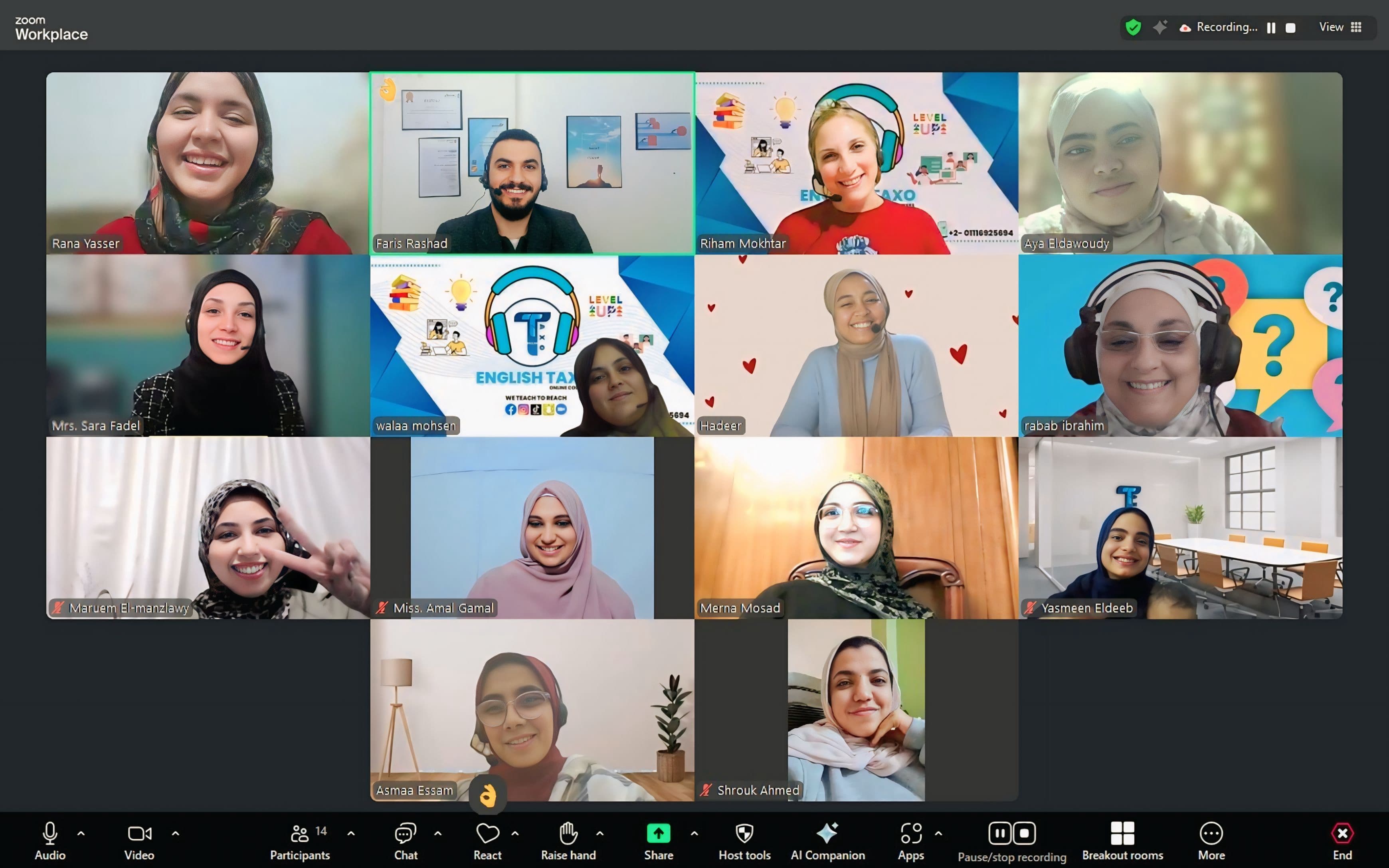 Captura de grupo de formación ESL