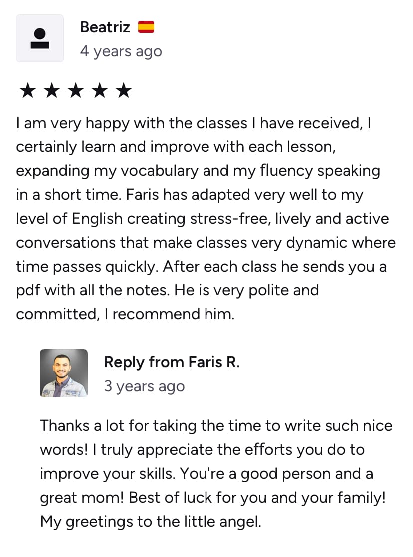 Original review screenshot - Beatriz