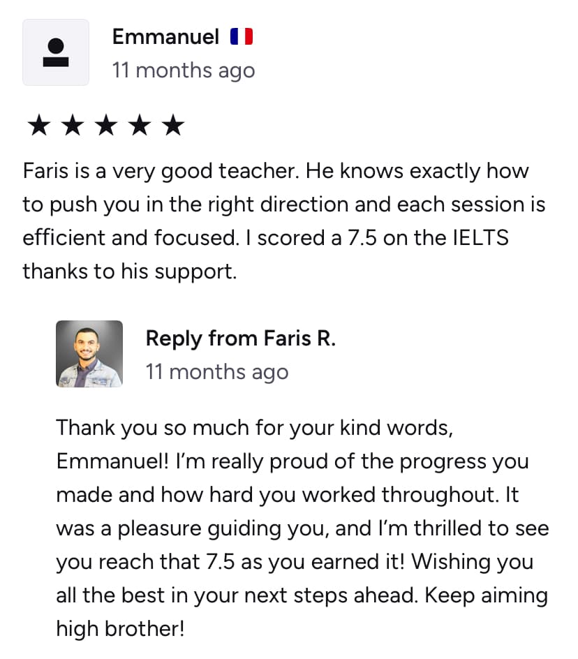 Оригінальний скриншот відгуку - Emmanuel