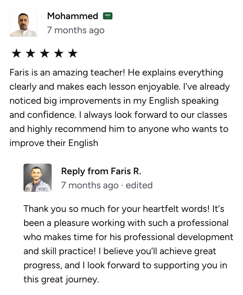 Original review screenshot - Mohammed